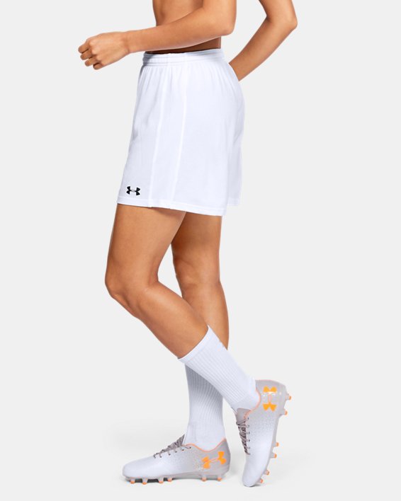 Women's UA Microthread Match Shorts, White, pdpMainDesktop image number 3